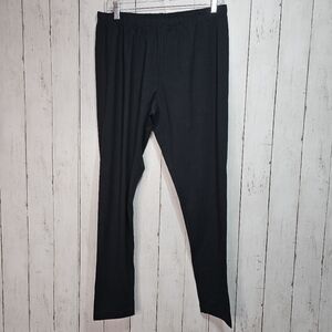 NWT Ulla Popken Women's Black Cotton Spandex Blend Knit Leggings Size 16/18.